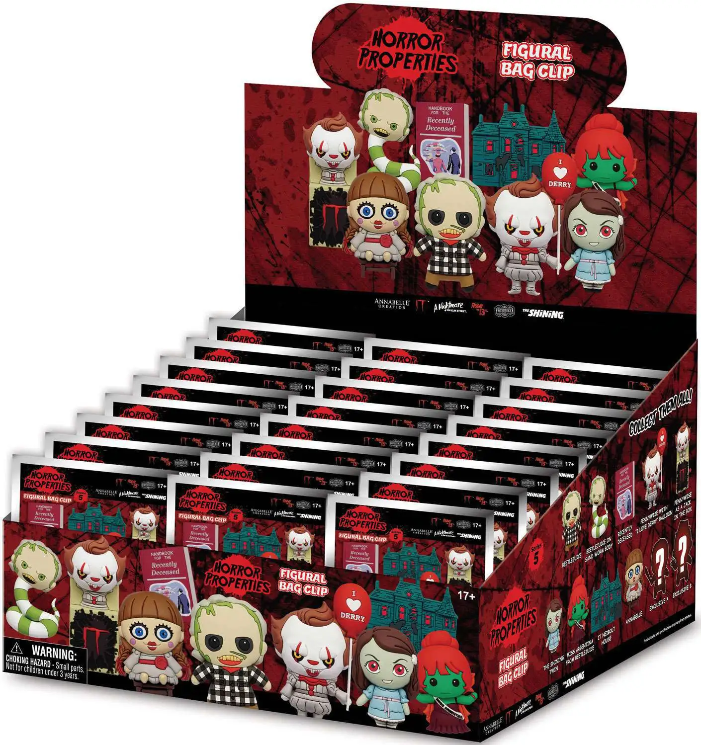 Horror 3D Figural Foam Bag Clip Horror Series 5 Mystery Box 24 Packs ...
