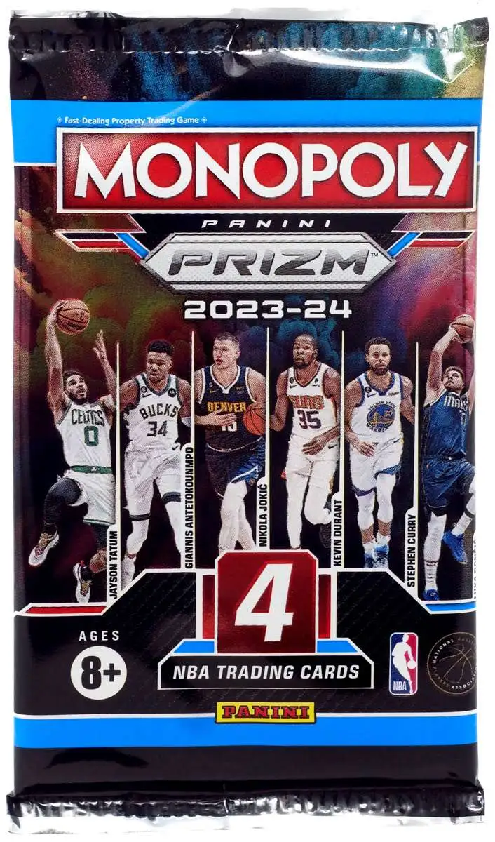 NBA Monopoly 2023-24 Prizm Basketball Trading Card Booster Pack [4 Cards]