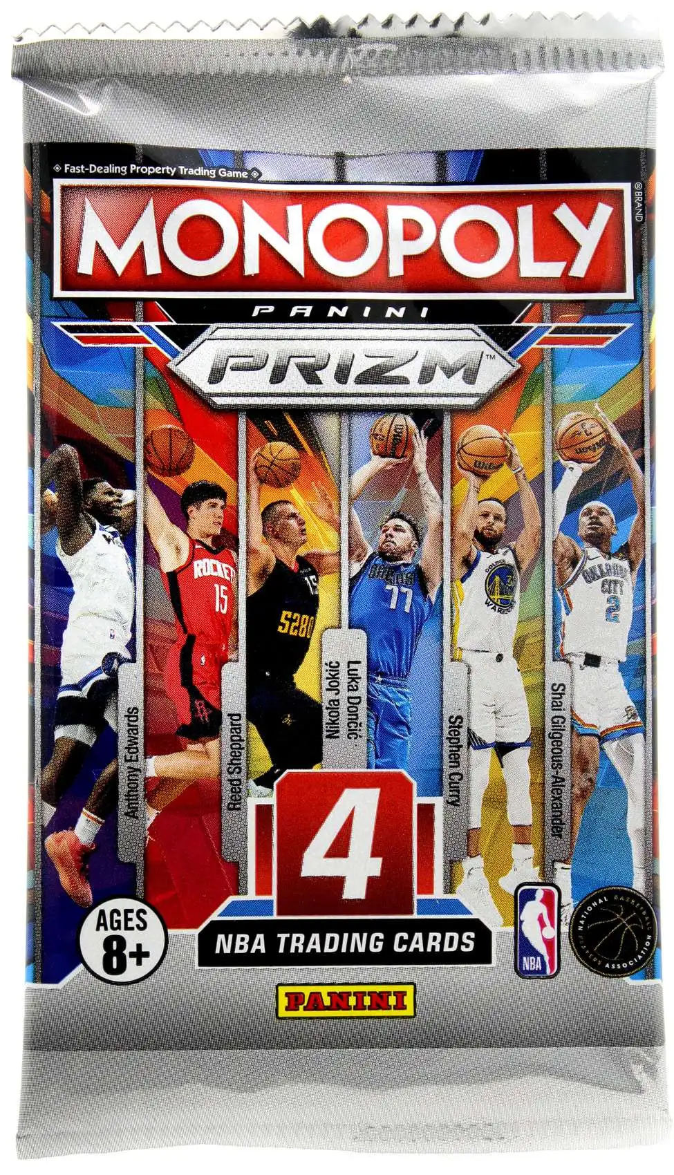 NBA Monopoly 2024-25 & Legends Prizm Basketball Trading Card Booster Pack [4 Cards]