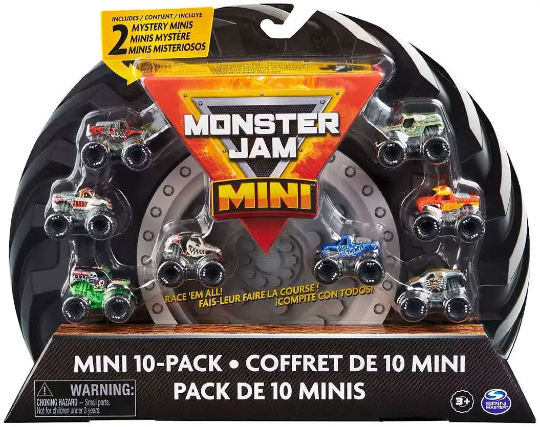 Hot Wheels Monster Trucks Set of 10 MINIS Vehicles Series 2 - NEW