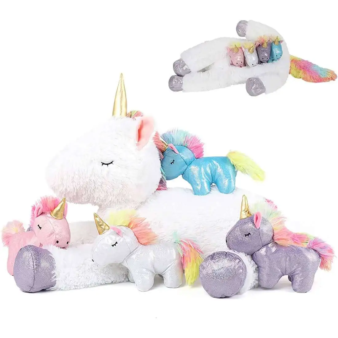 MorisMos Unicorn Mom with Babies 24 Plush Set ToyWiz
