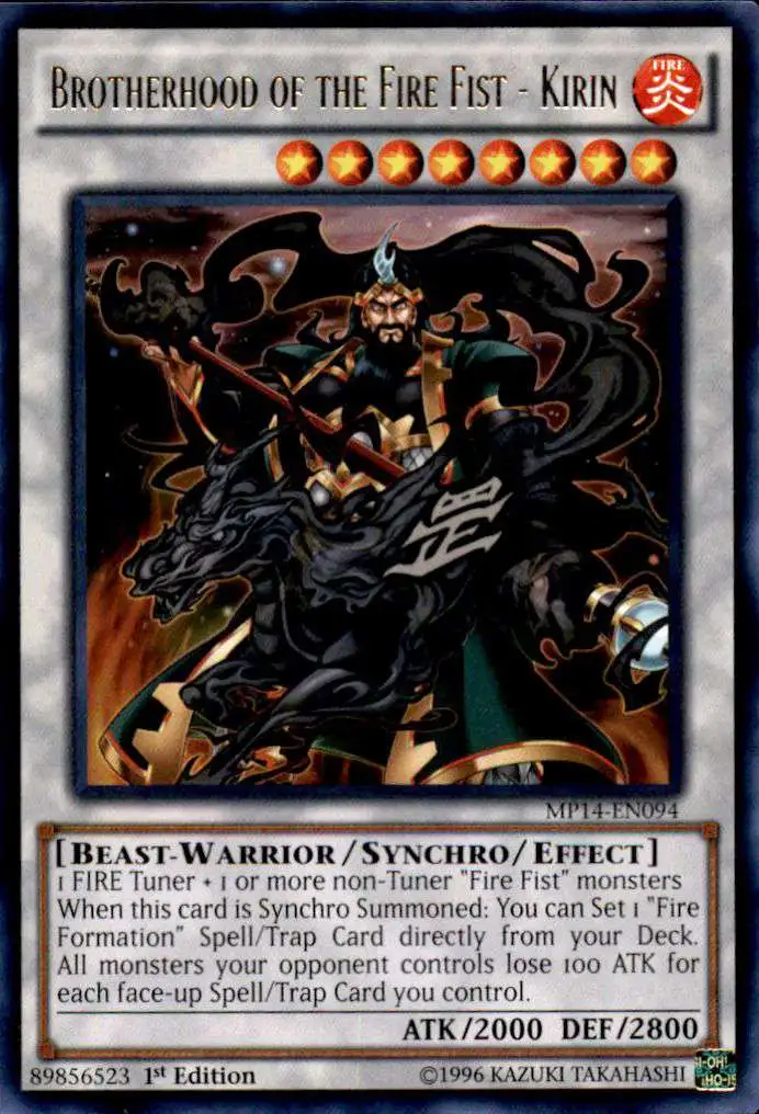 YuGiOh 2014 Mega Tin Rare Brotherhood of the Fire Fist - Kirin MP14-EN094