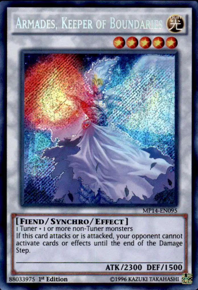 YuGiOh 2014 Mega Tin Secret Rare Armades, Keeper of Boundaries MP14-EN095