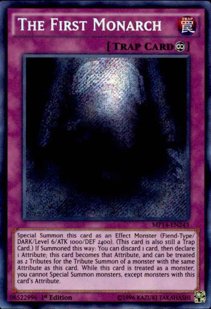 YuGiOh 2014 Mega Tin Secret Rare The First Monarch MP14-EN243