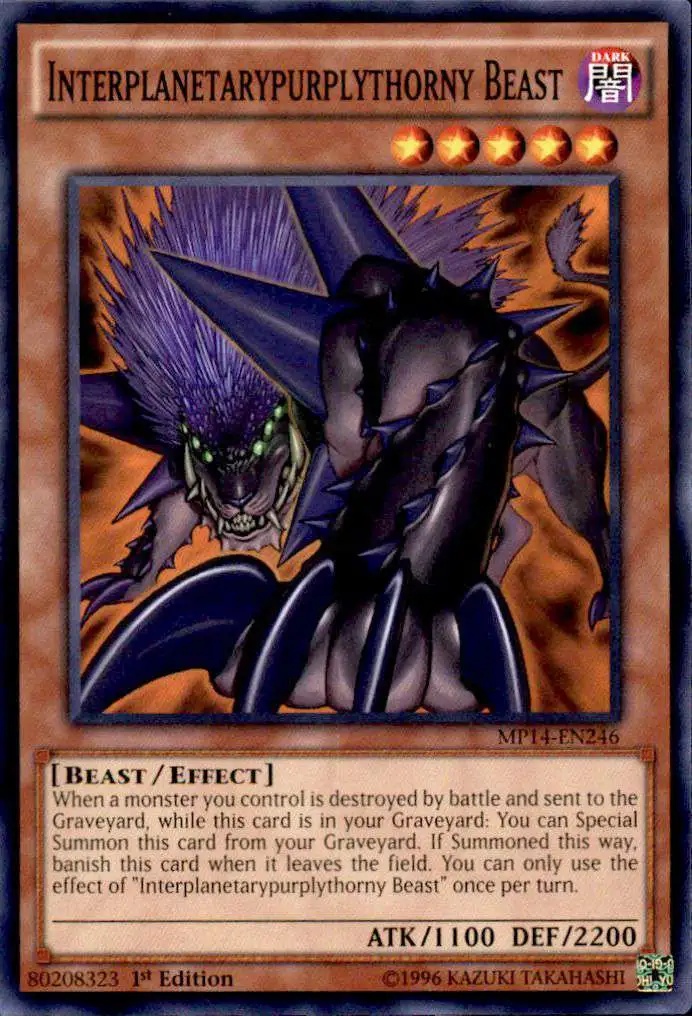 YuGiOh 2014 Mega Tin Common Interplanetarypurplythorny Beast MP14-EN246