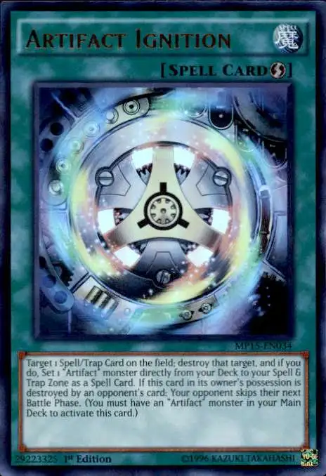 YuGiOh 2015 Mega-Tin Mega Pack Ultra Rare Artifact Ignition MP15-EN034