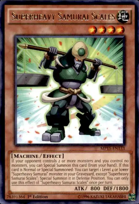 YuGiOh 2015 Mega-Tin Mega Pack Rare Superheavy Samurai Scales MP15-EN133