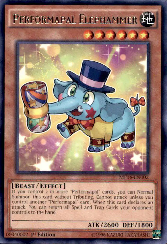 YuGiOh 2016 Mega-Tin Mega Pack Rare Performapal Elephammer MP16-EN002