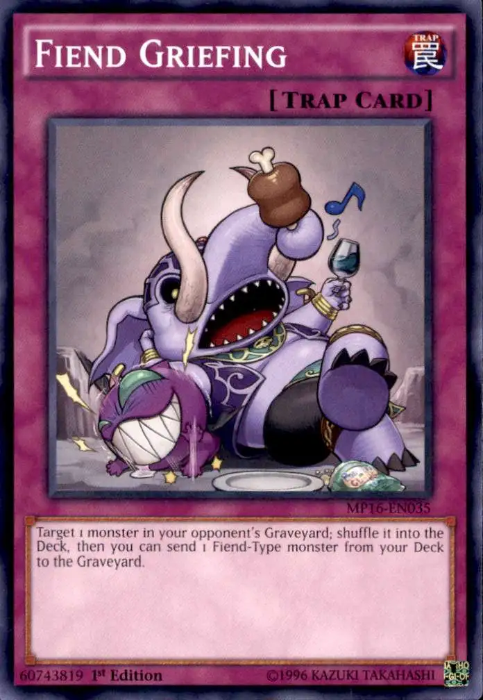 YuGiOh 2016 Mega-Tin Mega Pack Common Fiend Griefing MP16-EN035