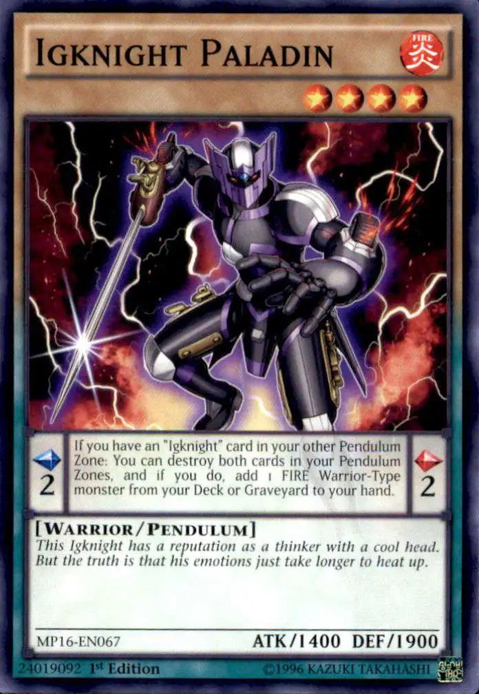 YuGiOh 2016 Mega-Tin Mega Pack Common Igknight Paladin MP16-EN067