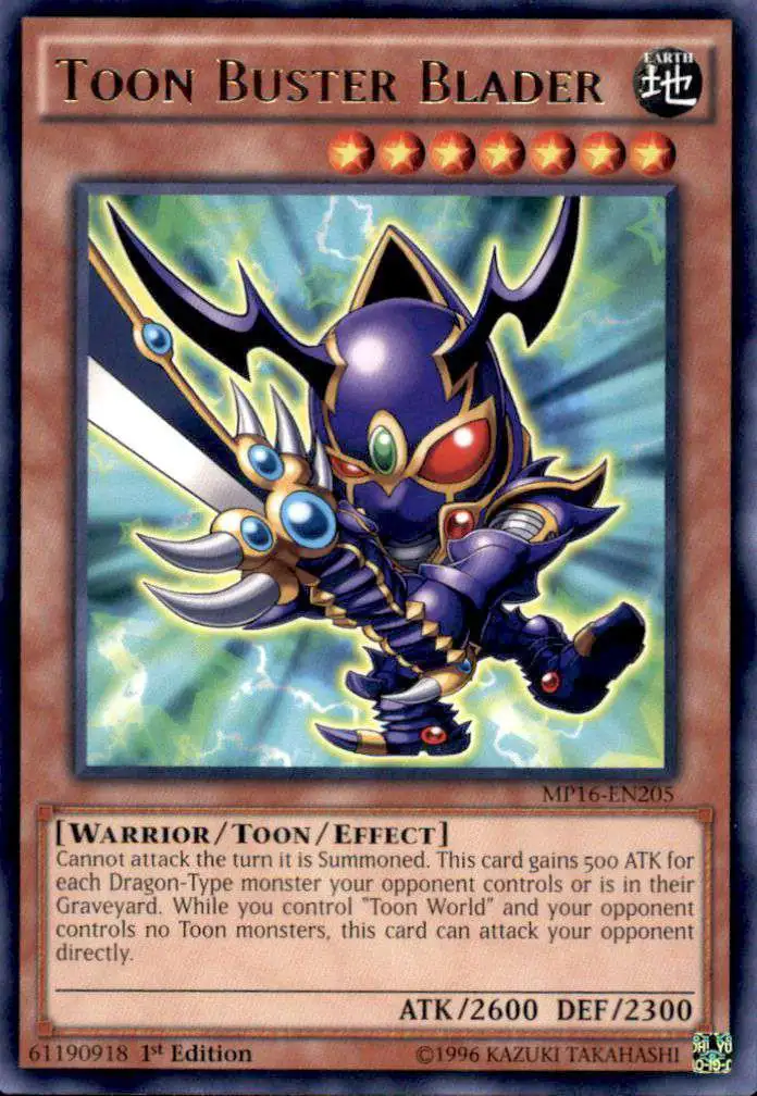 YuGiOh 2016 Mega-Tin Mega Pack Rare Toon Buster Blader MP16-EN205