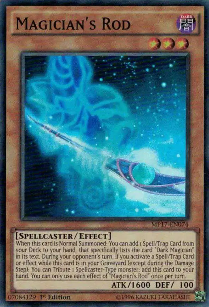 YuGiOh 2017 Mega-Tin Mega Pack Super Rare Magician's Rod MP17-EN074