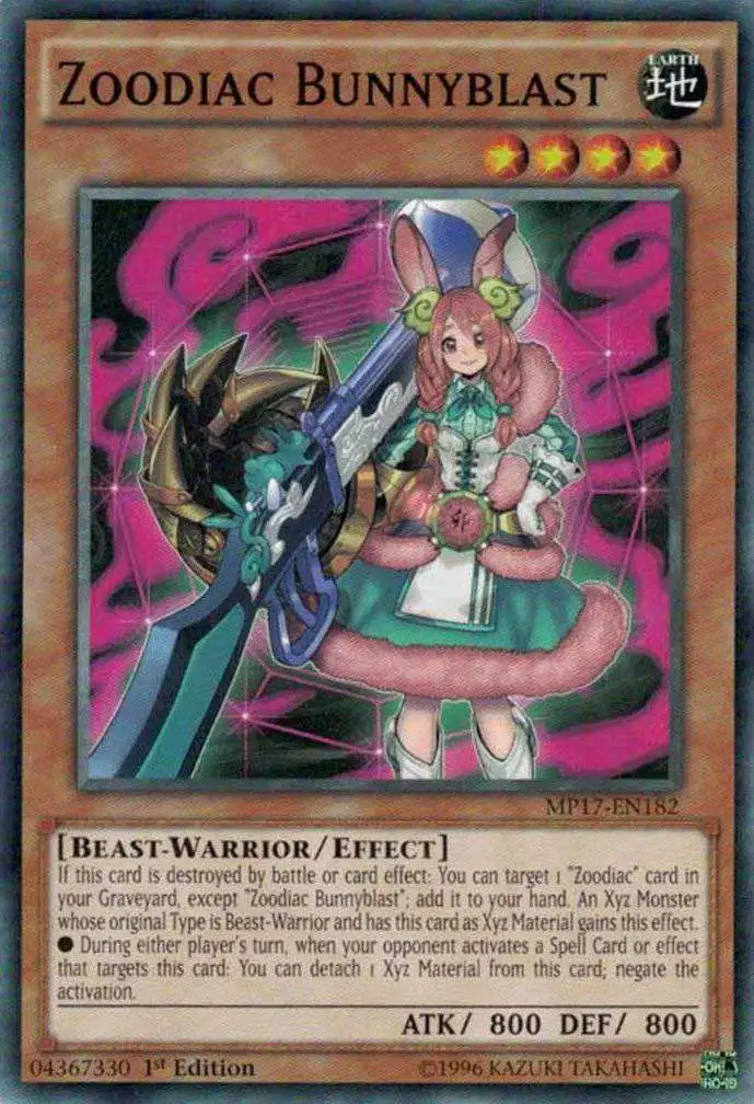 YuGiOh 2017 Mega-Tin Mega Pack Common Zoodiac Bunnyblast MP17-EN182