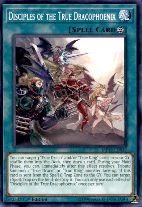 YuGiOh 2018 Mega-Tin Mega Pack Common Disciples the True Dracophoenix MP18-EN017