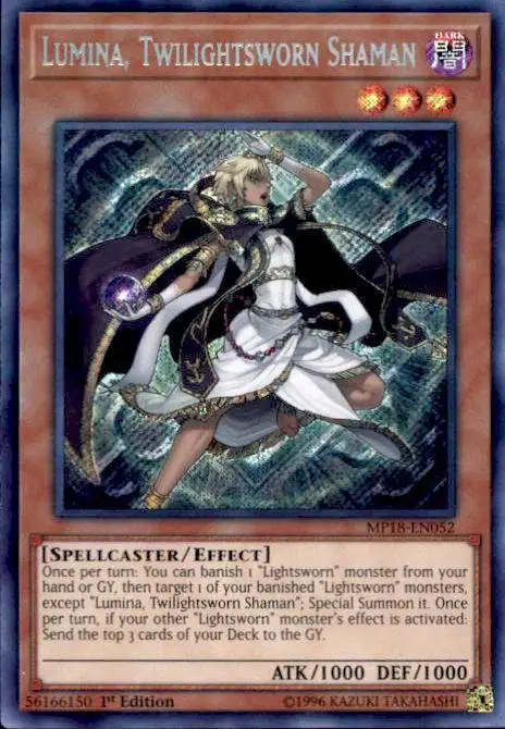 YuGiOh 2018 Mega-Tins Mega Pack Secret Rare Lumina, Twilightsworn Shaman MP18-EN052