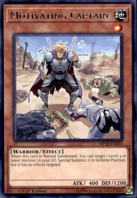 YuGiOh 2018 Mega-Tin Mega Pack Rare Motivating Captain MP18-EN055