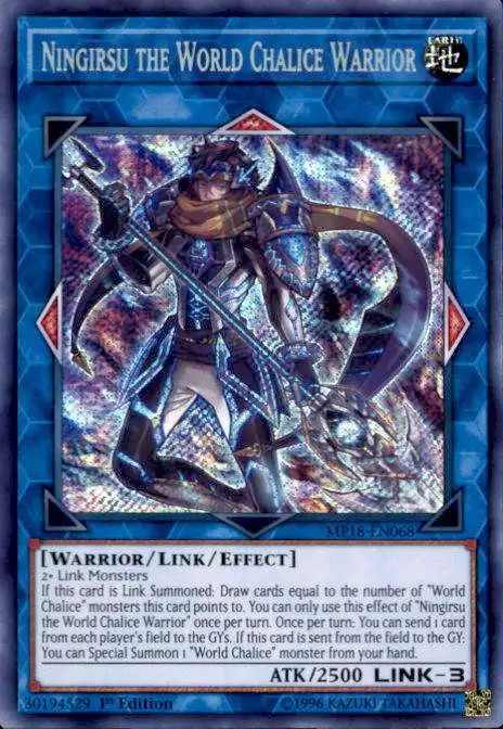 YuGiOh 2018 Mega-Tins Mega Pack Secret Rare Ningirsu the World Chalice Warrior MP18-EN068