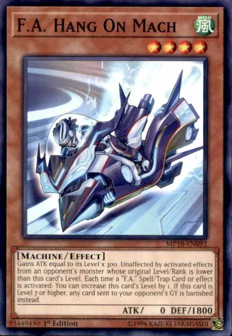 YuGiOh 2018 Mega-Tins Mega Pack Common F.A. Hang On Mach MP18-EN092