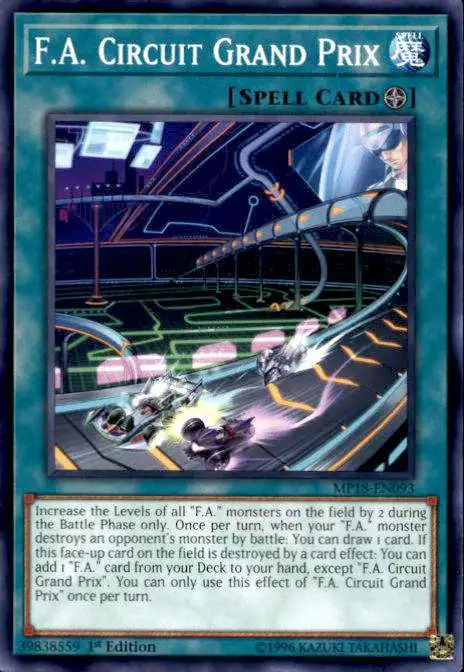 YuGiOh 2018 Mega-Tins Mega Pack Common F.A. Circuit Grand Prix MP18-EN093