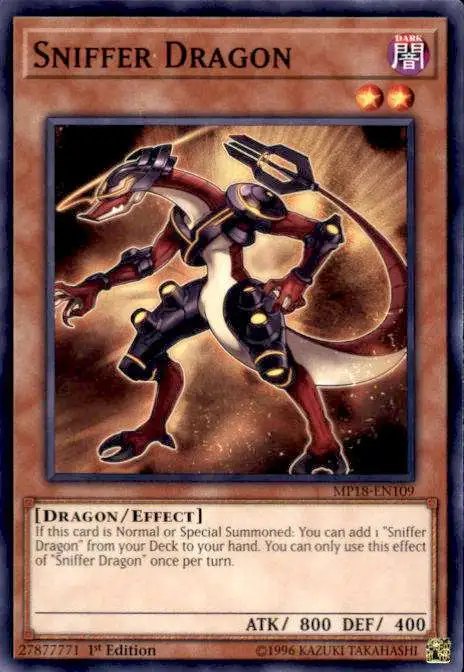 YuGiOh 2018 Mega-Tins Mega Pack Common Sniffer Dragon MP18-EN109