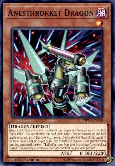 YuGiOh 2018 Mega-Tin Mega Pack Common Anesthrokket Dragon MP18-EN110