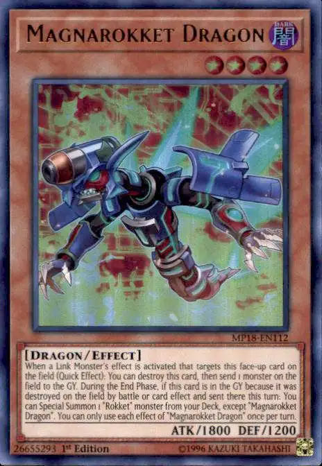 YuGiOh 2018 Mega-Tin Mega Pack Ultra Rare Magnarokket Dragon MP18-EN112