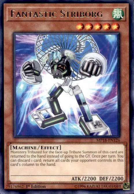 YuGiOh 2018 Mega-Tins Mega Pack Rare Fantastic Striborg MP18-EN126