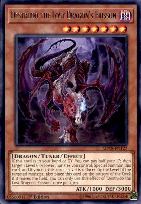 YuGiOh 2018 Mega-Tins Mega Pack Rare Destrudo the Lost Dragon's Frisson MP18-EN127
