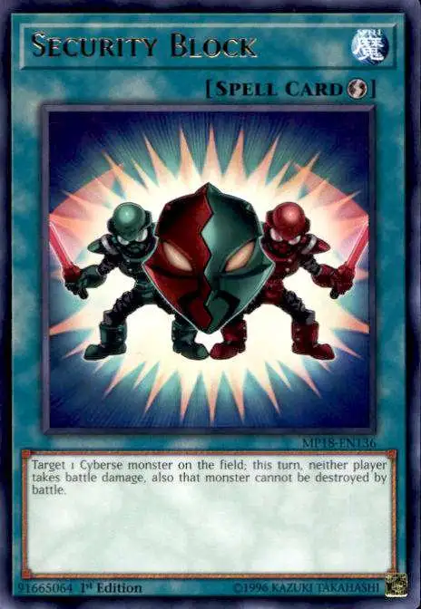 YuGiOh 2018 Mega-Tin Mega Pack Rare Security Block MP18-EN136