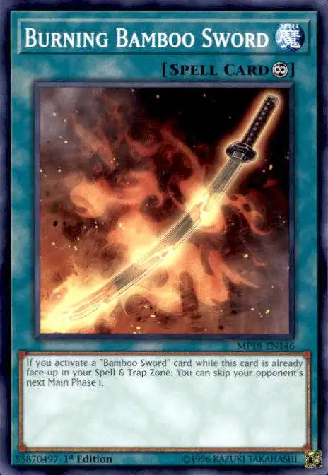 YuGiOh 2018 Mega-Tins Mega Pack Common Burning Bamboo Sword MP18-EN146
