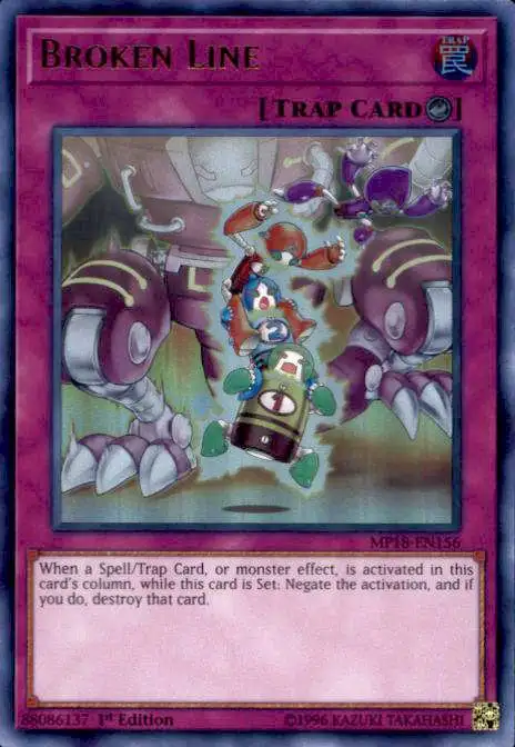 YuGiOh 2018 Mega-Tins Mega Pack Ultra Rare Broken Line MP18-EN156