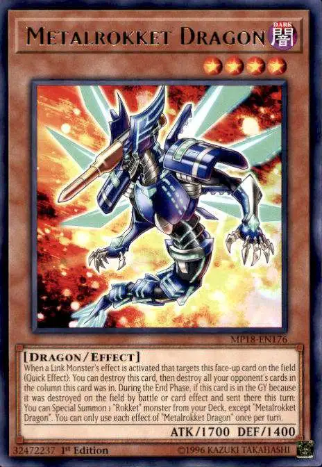 YuGiOh 2018 Mega-Tin Mega Pack Rare Metalrokket Dragon MP18-EN176