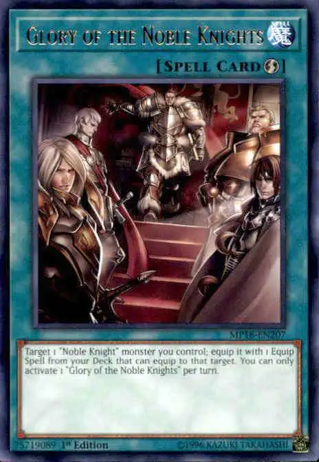 YuGiOh 2018 Mega-Tin Mega Pack Rare Glory of the Noble Knights MP18-EN207