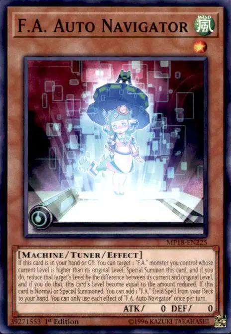 YuGiOh 2018 Mega-Tins Mega Pack Common F.A. Auto Navigator MP18-EN225