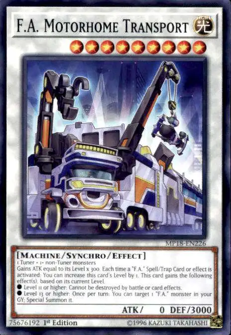 YuGiOh 2018 Mega-Tin Mega Pack Common F.A. Motorhome Transport MP18-EN226