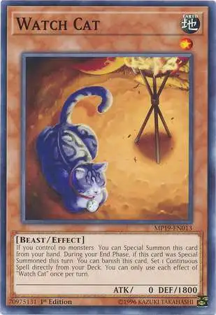 YuGiOh 2019 Gold Sarcophagus Tin Mega Pack Common Watch Cat MP19-EN013