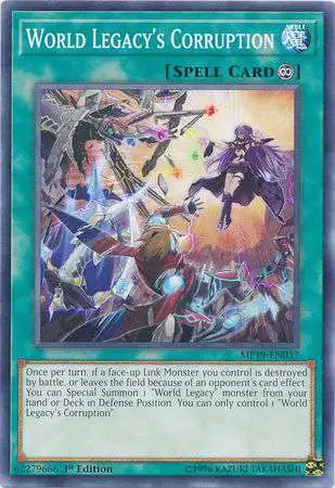 YuGiOh 2019 Gold Sarcophagus Tin Mega Pack Common World Legacy's Corruption MP19-EN037