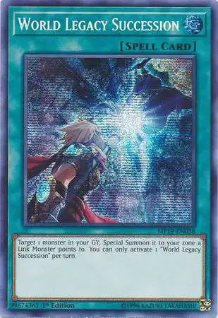 YuGiOh 2019 Gold Sarcophagus Tin Mega Pack Prismatic Secret Rare World Legacy Succession MP19-EN038