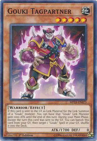 YuGiOh 2019 Gold Sarcophagus Tin Mega Pack Common Gouki Tagpartner MP19-EN075