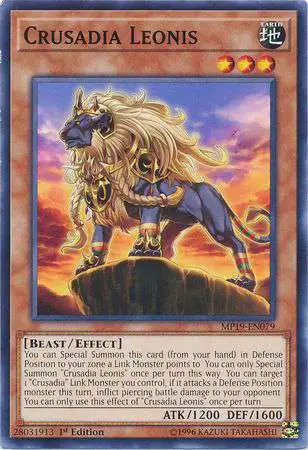 YuGiOh 2019 Gold Sarcophagus Tin Mega Pack Common Crusadia Leonis MP19-EN079