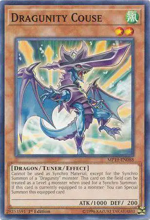 YuGiOh 2019 Gold Sarcophagus Tin Mega Pack Common Dragunity Couse MP19-EN088