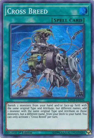 YuGiOh 2019 Gold Sarcophagus Tin Mega Pack Super Rare Cross Breed MP19-EN124