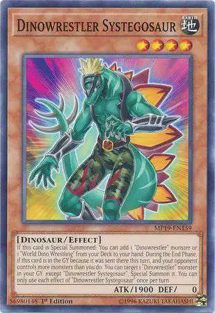 YuGiOh 2019 Gold Sarcophagus Tin Mega Pack Common Dinowrestler Systegosaur MP19-EN159