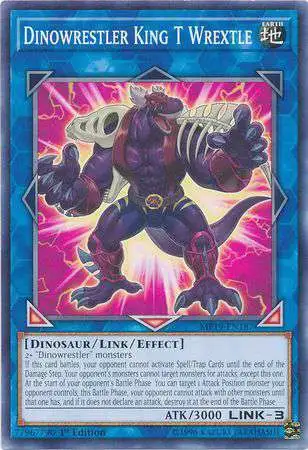 YuGiOh 2019 Gold Sarcophagus Tin Mega Pack Common Dinowrestler King T Wrextle MP19-EN187