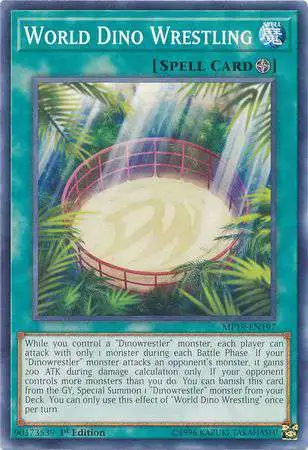 YuGiOh 2019 Gold Sarcophagus Tin Mega Pack Common World Dino Wrestling MP19-EN197