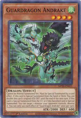 YuGiOh Trading Card Game 2020 Tin of Lost Memories Common Guardragon Andrake MP20-EN011