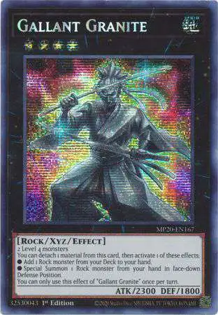 YuGiOh Trading Card Game 2020 Tin of Lost Memories Prismatic Secret Rare Gallant Granite MP20-EN167