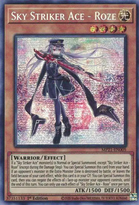 YuGiOh 2021 Tin of Ancient Battles Prismatic Secret Rare Sky Striker Ace - Roze MP21-EN005