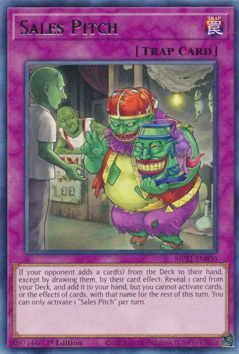 YuGiOh 2021 Tin of Ancient Battles Single Card Rare Sales Pitch MP21-EN030  - ToyWiz