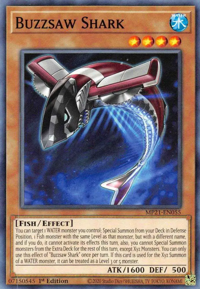 YuGiOh 2021 Tin of Ancient Battles Common Buzzsaw Shark MP21-EN055